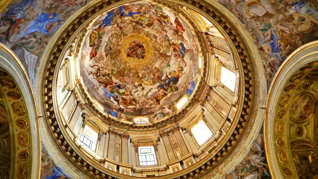 Interior of the Cappella Sansevero in Naples, featuring intricate baroque decorations