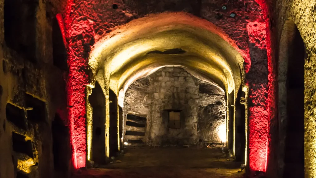 Underground tunnels of Napoli Sotterranea, an ancient network of passageways beneath the city