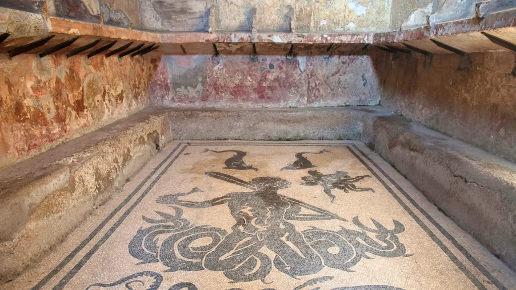 Public Baths of Herculaneum, showcasing ancient Roman thermal bath structures