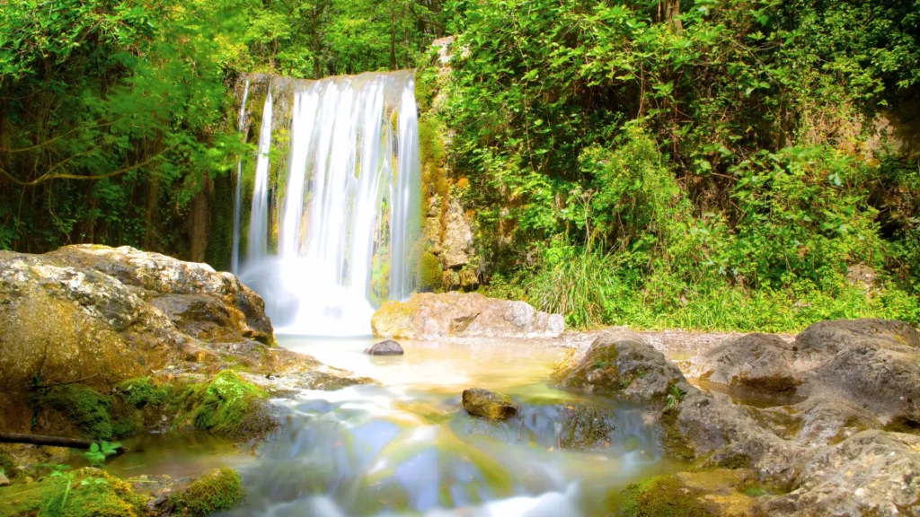 Waterfalls in Valle delle Ferriere, a lush nature reserve near Amalfi