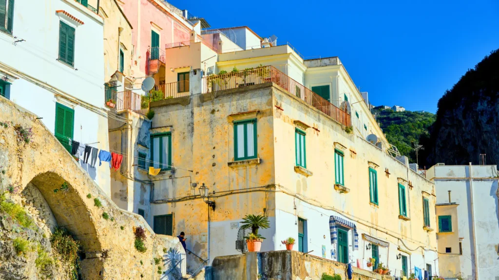 The coastal village of Atrani, with its charming pastel-colored houses and medieval architecture