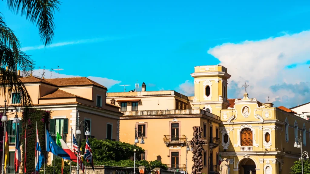 Piazza Tasso in Sorrento, a lively square with historic buildings and outdoor cafés