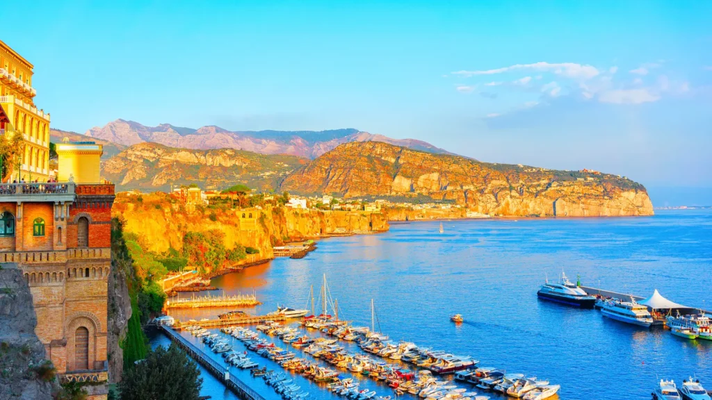 Marina Grande in Sorrento, a picturesque fishing village with colorful boats and seaside restaurants